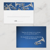 Muziek Zilveren Trompet Bar Mitswa Zittende Kaart Plaatskaartje (Voorkant / Achterkant)