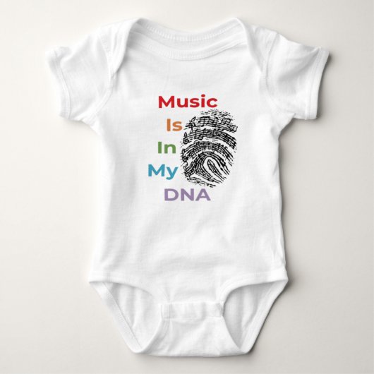 Muziek zit in mijn DNA-Baby-badpak Romper (Voorkant)