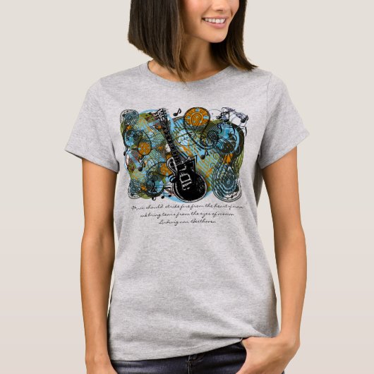 Muziek zou moeten schieten op "Inspirerend offerte T-shirt (Voorkant)