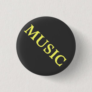 Muziek Zwart en geel Knop Ronde Button 3,2 Cm