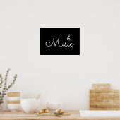 muziek, zwart poster (Keuken)