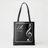Muziek Zwarte Canvas tas Stijlvolle Monogram (Voorkant)