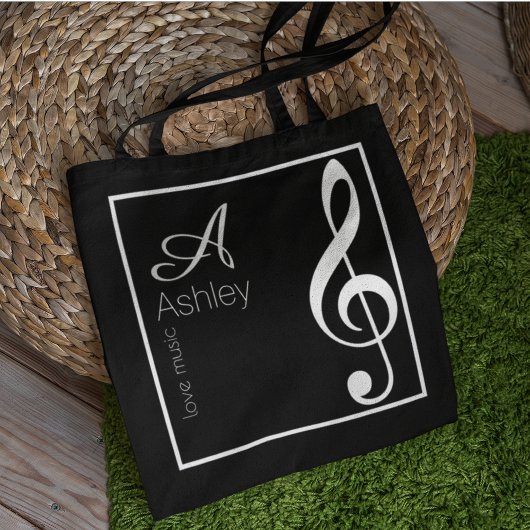 Muziek Zwarte Canvas tas Stijlvolle Monogram