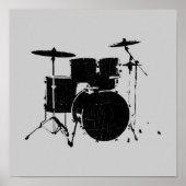 muziek, zwarte drums poster (Voorkant)