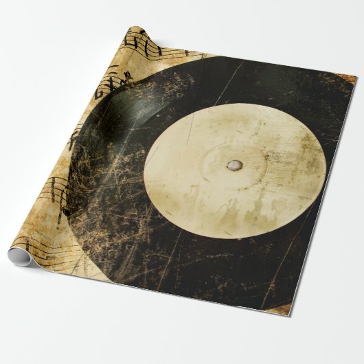  muziekachtergrond cadeaupapier (Uitgerold)