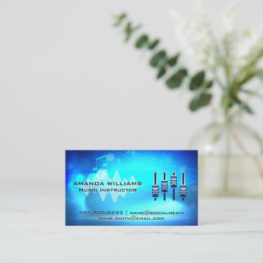 Muziekachtergrond | Kanaalcontroller Visitekaartje (Staand voorkant)