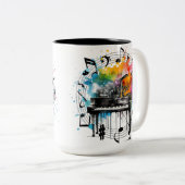 Muziekafbeelding Tweekleurige Koffiemok (Voorkant rechts)