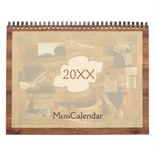 Muziekagenda, illustraties van muziekinstrumenten kalender (Hoes)