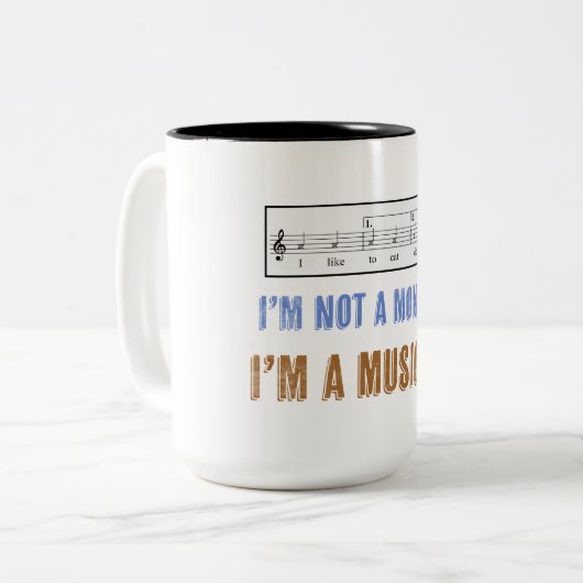 Muziekalfabetisme is iets dat ik graag eet Kittens Tweekleurige Koffiemok (Voorkant links)