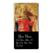 MUZIEKANGEL IN RODE EN GOUD, zwart Etiket (Voorkant)