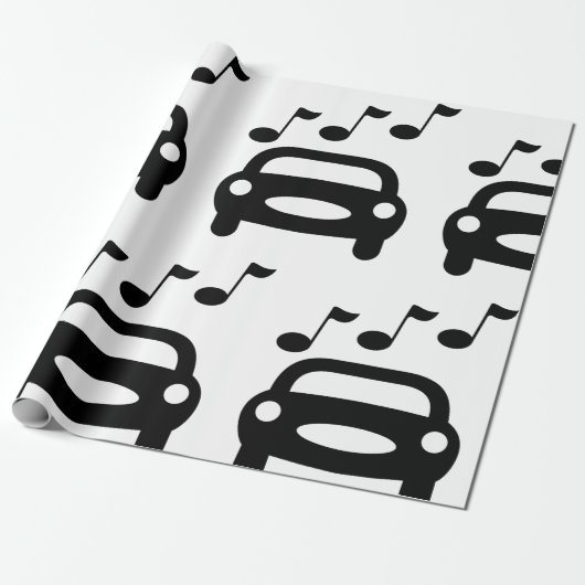 Muziekauto Cadeaupapier (Uitgerold)