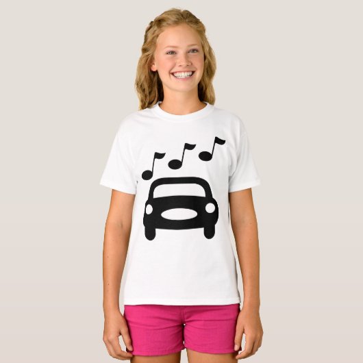 Muziekauto T-shirt (Voorkant volledig)
