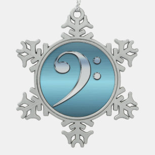 Muziekbaasschafel op staalmetallische sneeuwvlok tin sneeuwvlok ornament