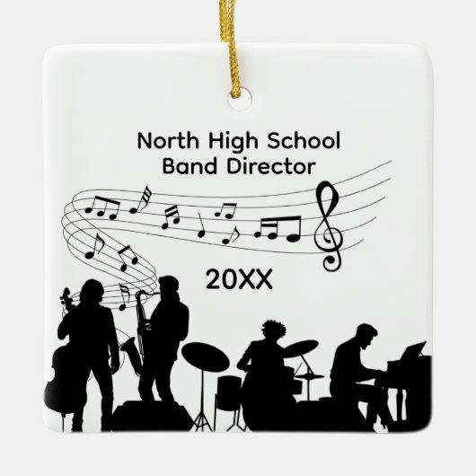 Muziekband Directeur Middelbare School Keramisch Ornament (Voorkant)