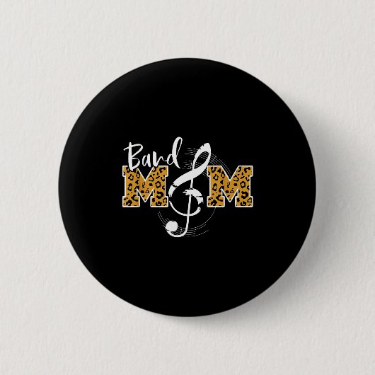Muziekband moeder luipaardprint marching band ronde button 5,7 cm (Voorkant)