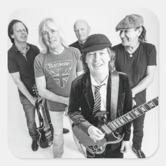 Muziekband Vierkante Sticker (Voorkant)