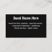 Muziekband Visitekaartjes dubbelzijdig (Achterkant)