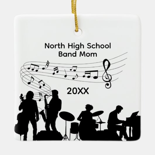 Muziekbandmoeder op de middelbare school keramisch ornament (Voorkant)