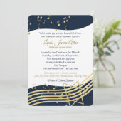 Muziekbar Mitswa blauw en goud met kleurveranderin Kaart (Staand voorkant)