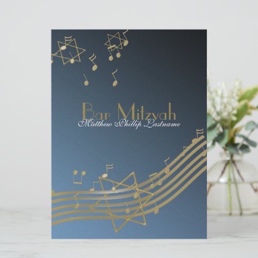 Muziekbar Mitzvah 8,75 Kaart (Staand voorkant)