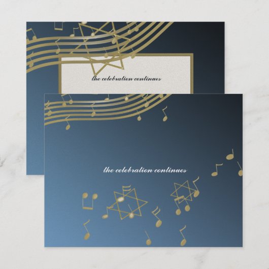 Muziekbar Mitzvah / Receptie Kaart (Voorkant / Achterkant)