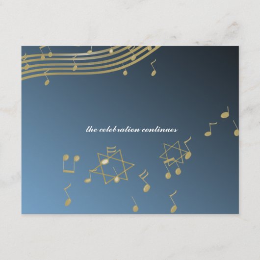 Muziekbar Mitzvah / Receptie Kaart (Voorkant)