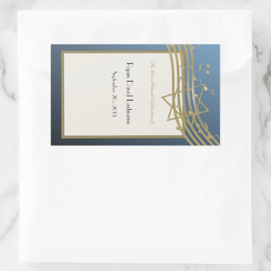 Muziekbar Mitzvah Rechthoekige Sticker (Tas)