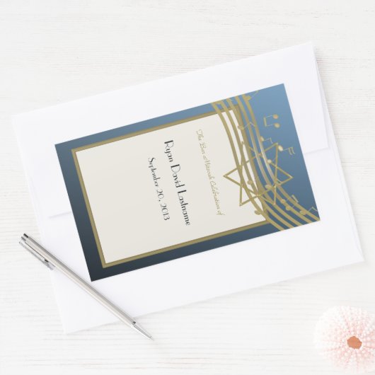 Muziekbar Mitzvah Rechthoekige Sticker (Envelop)