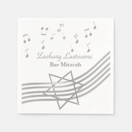 Muziekbar Mitzvah Silver Servetten