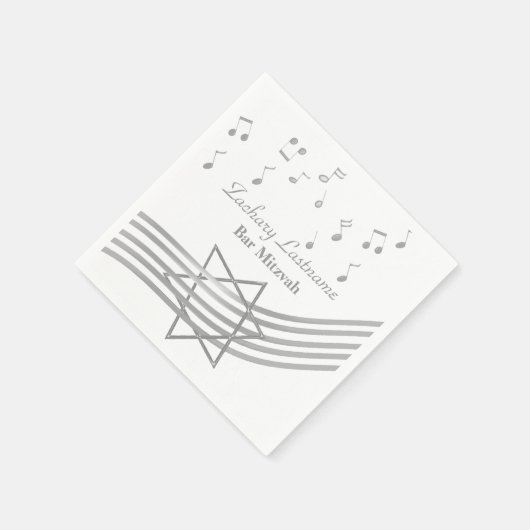 Muziekbar Mitzvah Silver Servetten (Hoek)