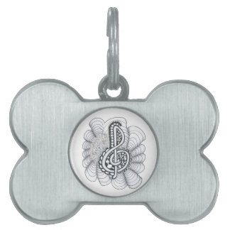 Muziekbeschermers Verhandelbaar Clef Design Huisdieren Naamplaatje