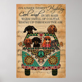 Muziekblad Cool Wind Dachshund-cadeau Poster