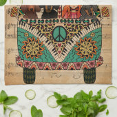 Muziekblad Cool Wind Dachshund Verticaal Theedoek (Gevouwen)