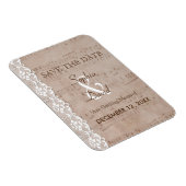 muziekblad en Lace Wedding BEWAREN DE DATUM Magneet (Rechterzijde)