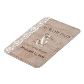 muziekblad en Lace Wedding BEWAREN DE DATUM Magneet (Linkerzijde)