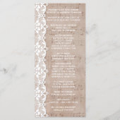  muziekblad en programma Lace Wedding Aangepast Programmakaart (Achterkant)