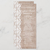  muziekblad en programma Lace Wedding Aangepast Programmakaart (Voorkant / Achterkant)