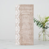  muziekblad en programma Lace Wedding Aangepast Programmakaart (Staand voorkant)