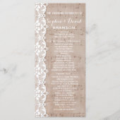  muziekblad en programma Lace Wedding Aangepast Programmakaart (Voorkant)