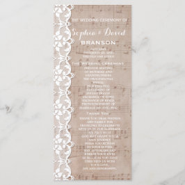  muziekblad en programma Lace Wedding Aangepast Programmakaart