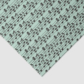 Muziekblad groen en zwart tissuepapier (Detail)