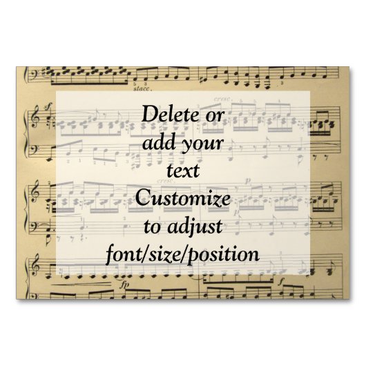 muziekblad kaart (Voorkant)
