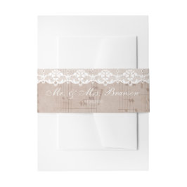  Muziekblad & Kant Wedding Uitnodigingen Wikkel