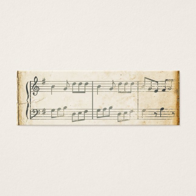  muziekblad mini visitekaartjes (Voorkant)