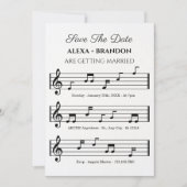 Muziekblad noten Bruiloft Save The Date (Voorkant)
