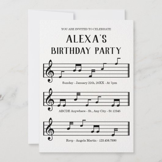 Muziekblad noten kaart (Voorkant)