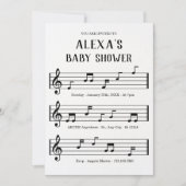 Muziekblad notities baby shower kaart (Voorkant)
