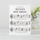Muziekblad notities baby shower kaart (Staand voorkant)