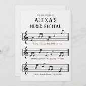 Muziekblad notities concert kaart (Voorkant / Achterkant)