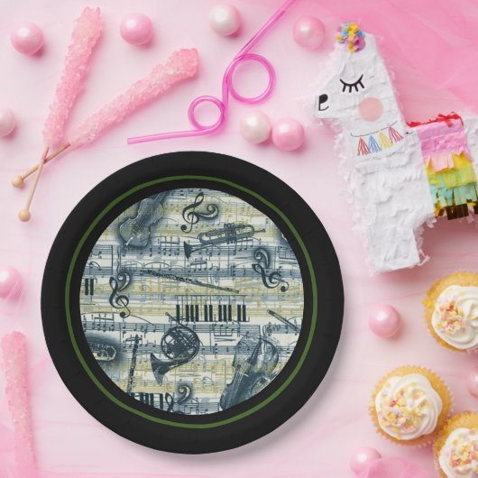  muziekblad papieren bordje (Feest)